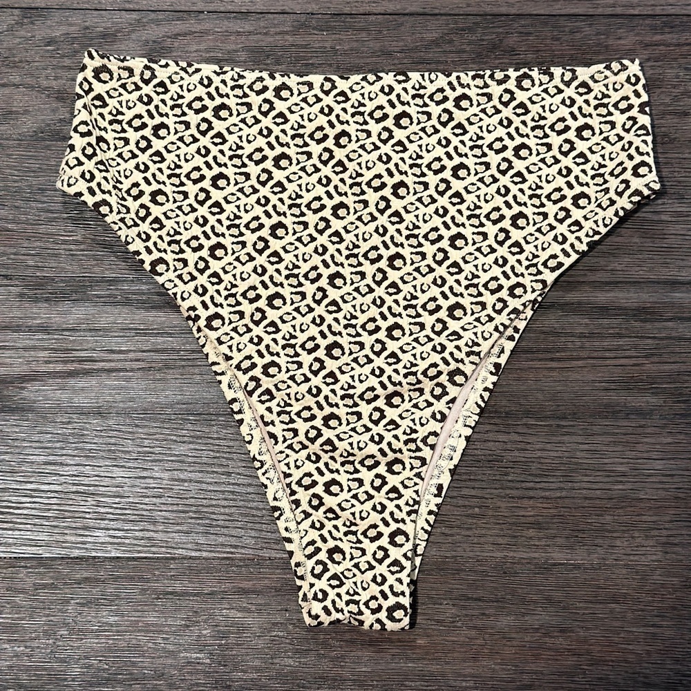 Cupshe Swim Suit bikini high waist leopard print‎ bottoms, sz 0X 16/18, NWT